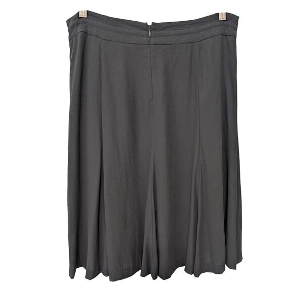 Eileen Fisher Georgette Crepe Skirt Women S* Black Silk Drawstring Drapey - Picture 2 of 11